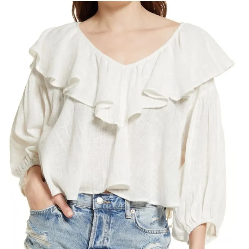 NWT Free People Zuri Ruffle Blouse